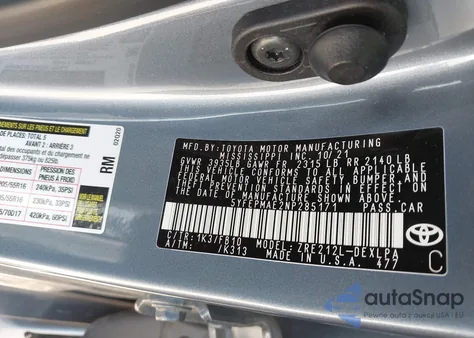 2022 Toyota Corolla Le из США, поврежденный, VIN 5YFEPMAE2NP285171